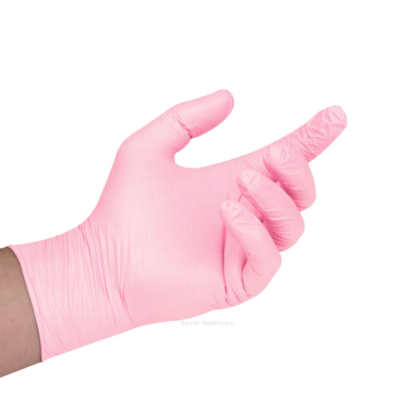 Unigloves Pearl Powder Free Nitrile Gloves (Small Pink)